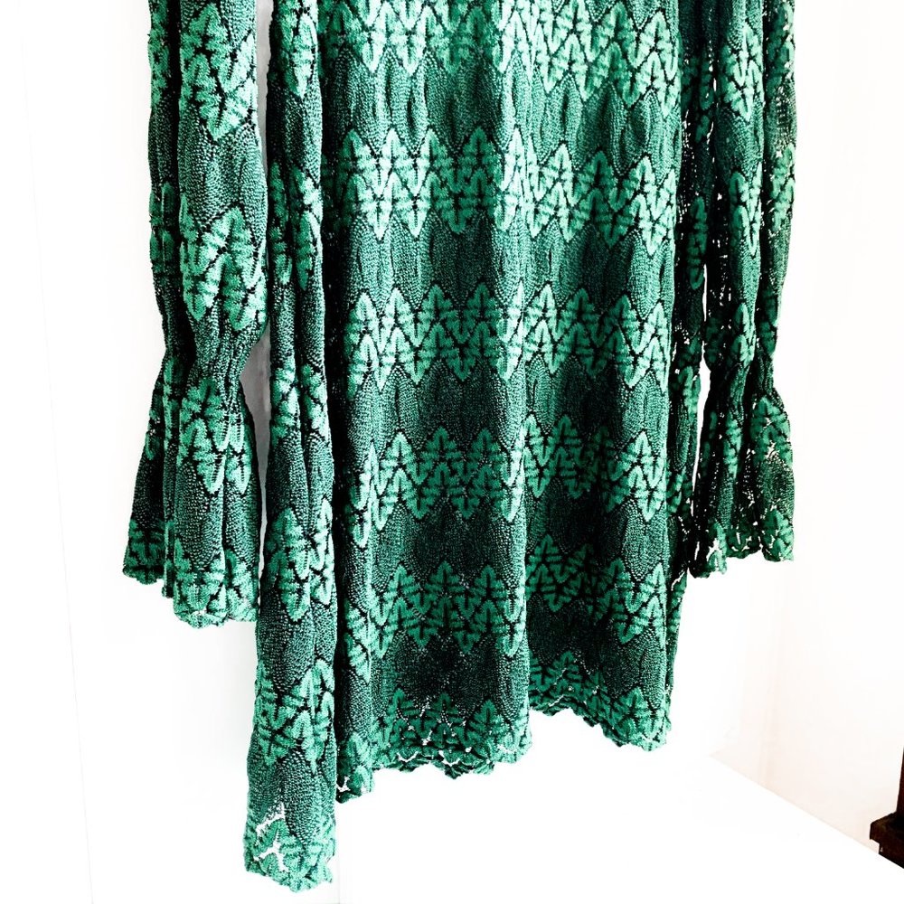 free people long sleeve boho dress w/flare sleeves - Picture 7 of 10